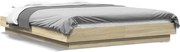 vidaXL Cadru de pat, stejar sonoma, 140x200 cm, lemn prelucrat