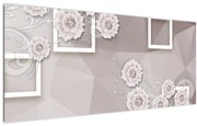 Tablou - Imagine flori bej (120x50 cm)