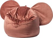 Fotoliu sac catifelat pentru copii The Brooklyn Kids Ears, roșu