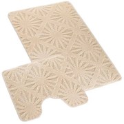 Bellatex Set de covoare de baie Bany cu modelPaprsek crem, 60 x 100, 60 x 50 cm