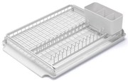 Uscator de vase Brabantia Sinkside 1000205, Tava de scurgere in chiuveta, Suport ustensile, Gri deschis