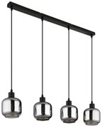 Lustra cu 4 pendule sticla fumurie XIA pentru bucatarie