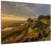 Tablou pe sticlă cu munți (70x50 cm)