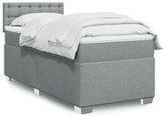 vidaXL Pat continental cu saltea, gri deschis, 80x200 cm, textil