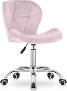 OFERTA Scaun de birou roz pudra AVOLA VELVET II. calitate