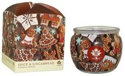 Arome Lumânare în sticlă și cutie de flori, Spice&amp; Gingerbread, 90 g