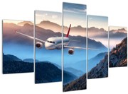 Tablou - Avion peste crestele montane (150x105 cm)