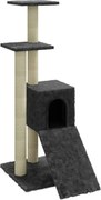 vidaXL Ansamblu pisici cu stâlpi din funie de sisal, gri închis, 92 cm