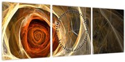 Tablou - Trandafiri abstracți în culori aprinse (cu ceas) (90x30 cm)