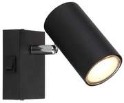 Aplica cu spot directionabil design modern ROBBY negru mat