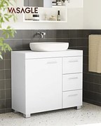 Dulap de depozitare pentru lavoar, Vasagle, Alb, 70x30x64 cm