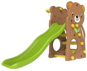 Tobogan Pentru Copii NOVOKIDS™ Happy Bear, Pentru Interior si Exterior, 136 centimetri panta alunecare, Maxim 50 Kg, Cos de baschet inclus , Ursulet,