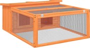 vidaXL Cușcă pentru iepuri, maro, 117,5x97x47,5 cm, lemn masiv de pin