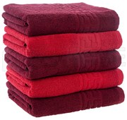 Set 5 Prosoape Baie, Bumbac 100% - Grena Rosu