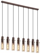 Lustra moderna cu 8 pendule Sweden II moca, chihlimbar