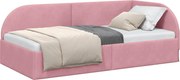 vidaXL Cadru de pat colțar cu headboard Roz 80 cm x 200 cm Catifea