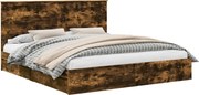 vidaXL Pat cu storage Stejar fumuriu 180 x 200 cm Lemn compozit