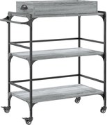 vidaXL Cărucior de bucătărie, gri sonoma 81,5x41x92,5cm lemn prelucrat