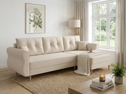 Canapea extensibila de colt SILVIANO, crem, reversibila, 230x140 cm