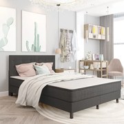 vidaXL Tăblie capitonată, gri închis, 140 x 200 cm, material textil