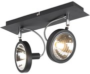Spotlight de design negru cu 2 lumini reglabile - Nox