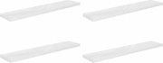 vidaXL Rafturi de perete, 4 buc., alb extralucios, 120x23,5x3,8 cm MDF