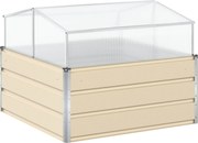 vidaXL Jardinieră Creme 100 x 100 x 77 cm Oțel Galvanizat