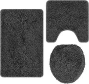 vidaXL Set de mochete anti-derapante pentru baie 3 pcs Gri închis PP