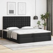 vidaXL Cadru de pat otoman saltea neagră 160x200cm piele artificială