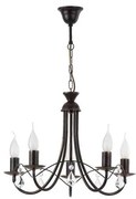Candelabru cu lanț ANGELIKA 5xE14/10W/230V negru