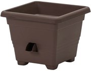 Ghiveci cu autoirigare Plastia Bergamot  25 x 25 cm maro, 25 x 25 cm