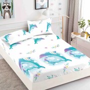 Lenjerie de pat 3 cu elastic 100% bumbac - a705 de la Onesleep