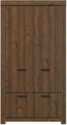 Dulap BRASS, stejar brun, PAL laminat, cu 4 usi, 112x60x210 cm