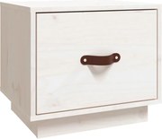 vidaXL Noptieră, alb, 40x34x35 cm, lemn masiv de pin