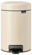 Cos de gunoi cu pedala Brabantia NewIcon 1005523, 3 L, Inchidere lina, Baza antiderapanta, Bej
