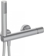 Baterie pentru dus, de perete, cu set de dus, para si furtun, otel, Silia Hexa Otel