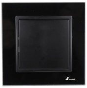 Intrerupator simplu Elit'S, Rama sticla 10A Sf 8001 FKB negru