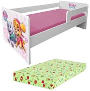 Pat pentru fete 2-8 Ani Paw Patrol P1L Pink + Saltea Norisor 140x70x12 Pc-p-lux-paw-pink-p1l-70