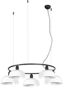 Lustra suspendata metal TATAWIN M 5L negru, alb