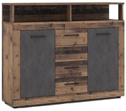 Comodă RUNA, maro închis/antracit