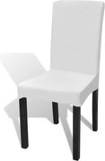 vidaXL Huse de scaun elastice drepte, 6 buc., alb