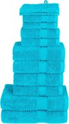 vidaXL Set de prosoape premium SOLUND, 12 piese, turcoaz, 600 g/m²