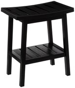 Scaun de baie BAMBOO cu un raft pentru accesorii