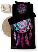 Lenjerie de pat neagră din bumbac pentru pat de o persoană 140x200 cm Porte Bonheur – douceur d'intérieur