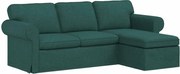 vidaXL Canapea Verde închis 215 x 138 x 80 cm țesătură