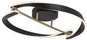 Plafoniera LED din metal negru auriu Adalind