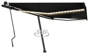 vidaXL Copertină retractabilă manual cu LED, antracit, 400x300 cm