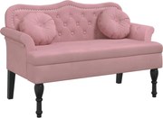 vidaXL Banchetă cu perne roz, 120,5x65x75 cm, catifea