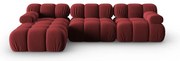 Canapea roșie cu tapițerie din catifea 285 cm Bellis – Micadoni Home