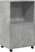 vidaXL Dulap cu roți, gri beton, 55x40x91 cm, lemn prelucrat